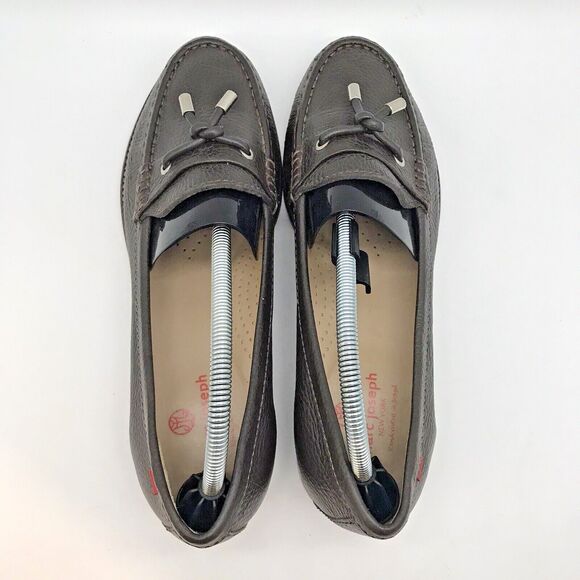 Marc Joseph Jackson St. Brown Grainy Leather Loafers Women's 10.5 Tasseled Shoes - Picture 6 of 10